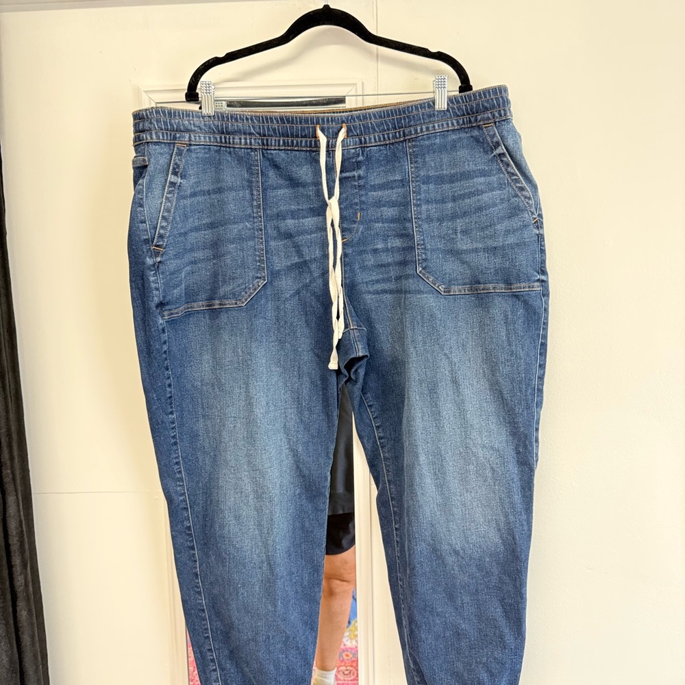 Blue Denim Jogger Pants